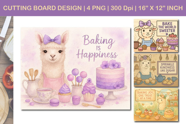 Llama Cutting Board , Mom Kitchen, Funny Sublimation Sublimation Paper Switch 