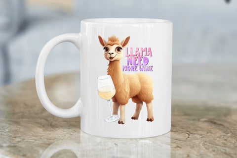 Llama need more wine Sublimation Design Sublimation Regulrcrative 