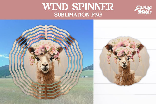 Llama Wind Spinner Sublimation Design Sublimation Carla C Designs 