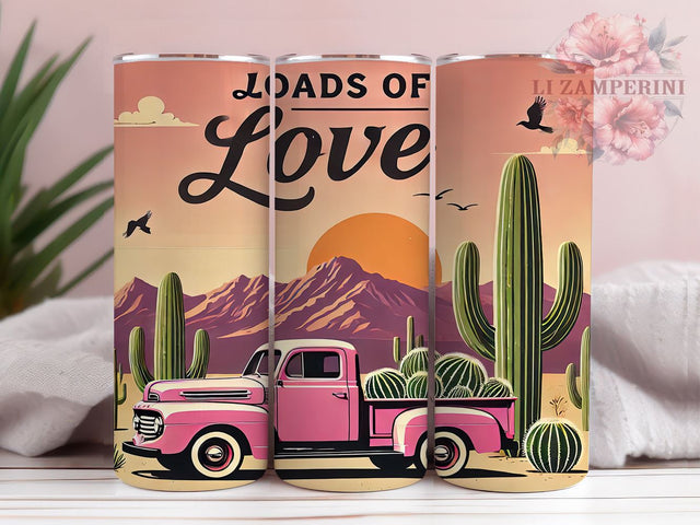 Loads of Love Pink Truck Tumbler Wrap, Pink Truck Tumbler, Loads of Love, 20oz Tumbler Wrap, Sublimation Design, Western Decor, Cute Gift Idea, Rustic Drinkware Sublimation Li Zamperini 