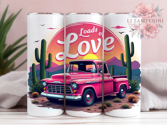 Loads of Love Pink Truck Tumbler Wrap, Pink Truck Tumbler, Loads of Love, 20oz Tumbler Wrap, Sublimation Design, Western Decor, Cute Gift Idea, Rustic Drinkware Sublimation Li Zamperini 