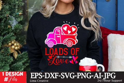 Loads Of Love Valentine's Day SVG Cut File, Valentine's Day T-shirt Design,Valentine's Day PNG,VCalentine's Day Sublimation Design ,Val;entine's DAy Clip Art , Valentine's Day SVG Bundle, Valentine's Day SVG BUndle SVG Insomnia Std 
