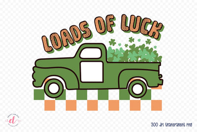 Loads of Luck, Retro St Patricks Day PNG Sublimation CraftLabSVG 