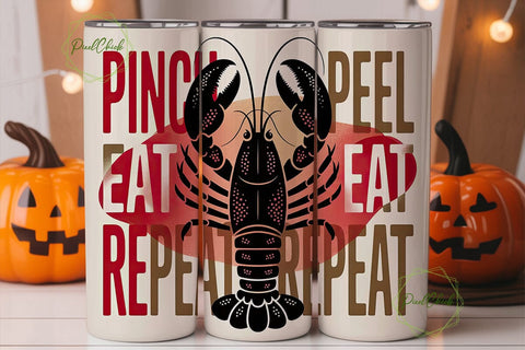 Lobster Pinch Peel Eat Repeat Tumbler Sublimation PixelChick 