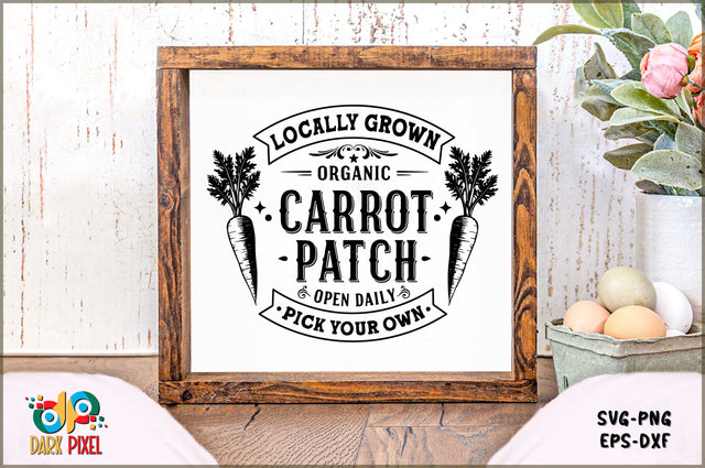 Locally Grown Organic Carrot Patch Open daily pick your own SVG Sublimation Shetara Begum 