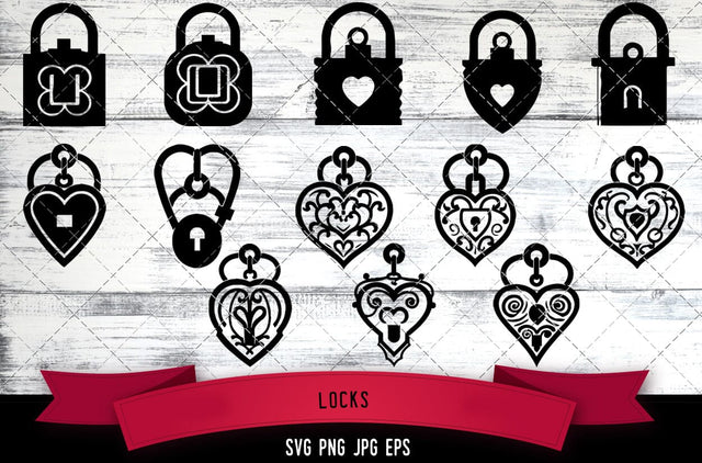 Locks Vector Bundle - JPG, SVG, PNG, EPS - Digital Download with Commercial License for Cricut, Silhouette, Scan N Cut Crafting SVG Loveleen Kaur 