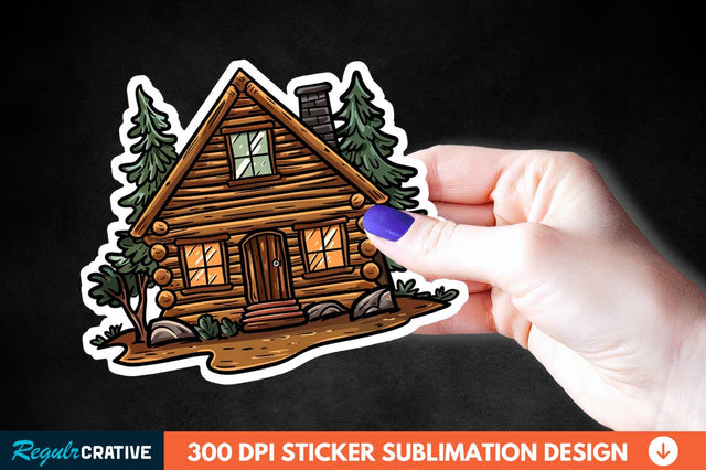 Log Cabin Sticker Clipart Sublimation Regulrcrative 