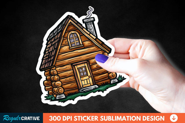 Log Cabin Sticker Clipart Sublimation Regulrcrative 