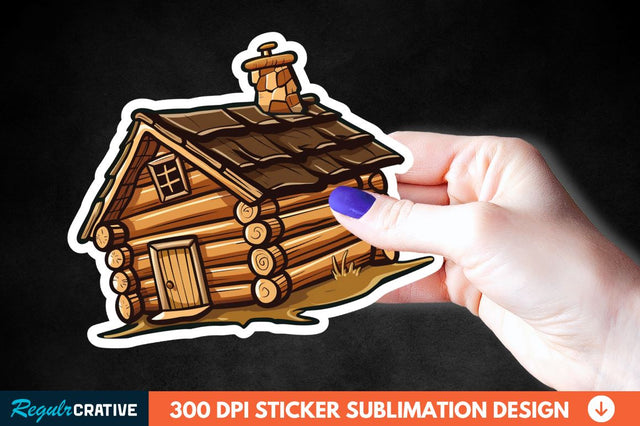 Log Cabin Sticker Clipart Sublimation Regulrcrative 