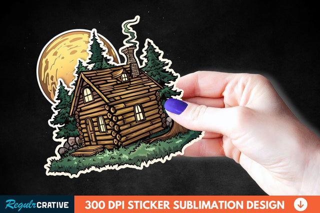 Log Cabin Sticker Clipart Sublimation Regulrcrative 