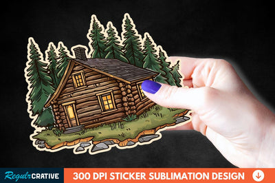 Log Cabin Sticker Clipart Sublimation Regulrcrative 