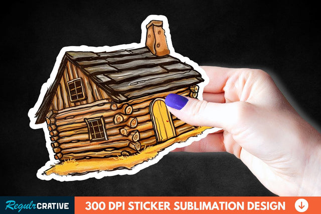 Log Cabin Sticker Clipart Sublimation Regulrcrative 