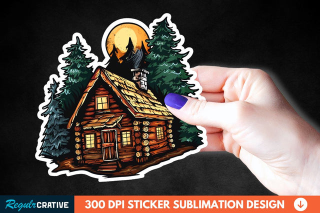 Log Cabin Sticker Clipart Sublimation Regulrcrative 
