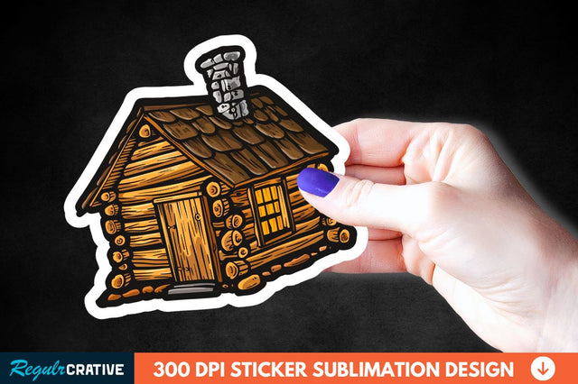 Log Cabin Sticker Clipart Sublimation Regulrcrative 