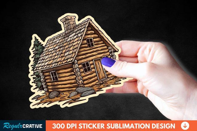 Log Cabin Sticker Clipart Sublimation Regulrcrative 