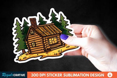 Log Cabin Sticker Clipart Sublimation Regulrcrative 