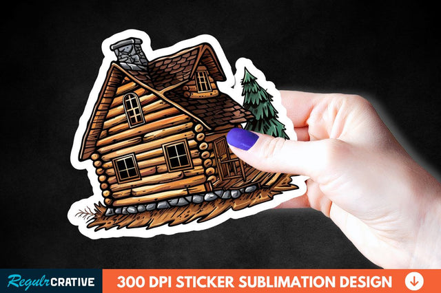 Log Cabin Sticker Clipart Sublimation Regulrcrative 