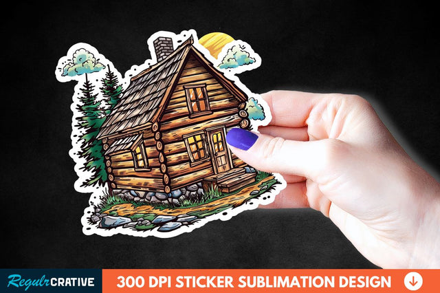 Log Cabin Sticker Clipart Sublimation Regulrcrative 