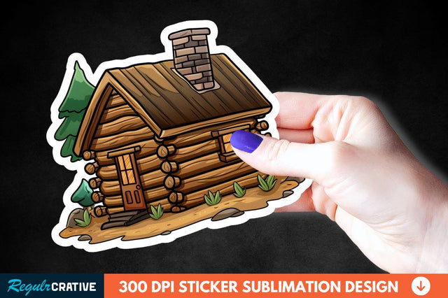 Log Cabin Sticker Clipart Sublimation Regulrcrative 