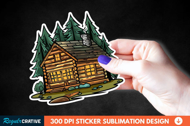 Log Cabin Sticker Clipart Sublimation Regulrcrative 