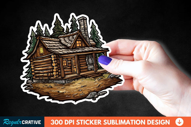 Log Cabin Sticker Clipart Sublimation Regulrcrative 