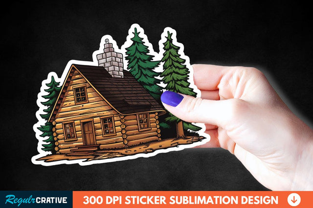 Log Cabin Sticker Clipart Sublimation Regulrcrative 