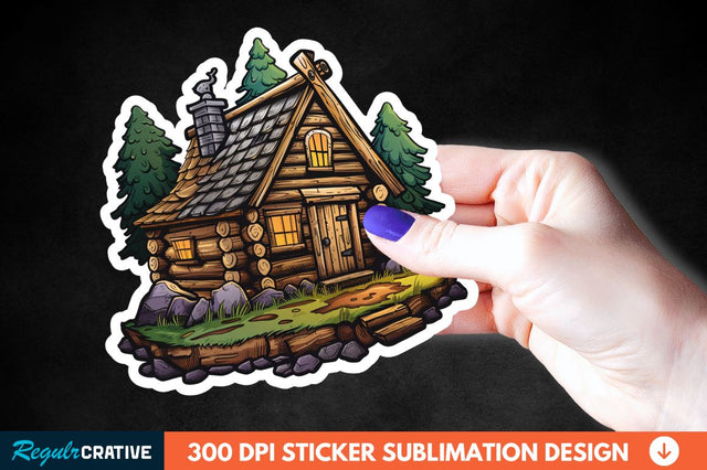 Log Cabin Sticker Clipart Sublimation Regulrcrative 