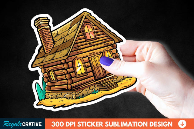 Log Cabin Sticker Clipart Sublimation Regulrcrative 