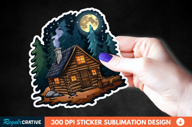 Log Cabin Sticker Clipart Sublimation Regulrcrative 