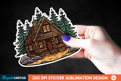 Log Cabin Sticker Clipart Sublimation Regulrcrative 