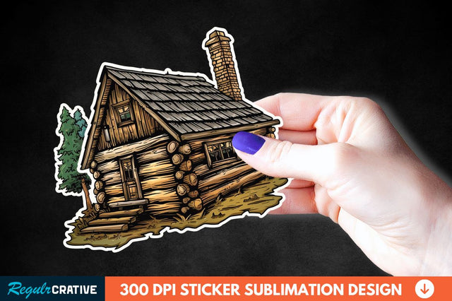 Log Cabin Sticker Clipart Sublimation Regulrcrative 