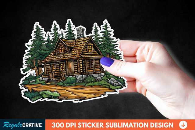 Log Cabin Sticker Clipart Sublimation Regulrcrative 