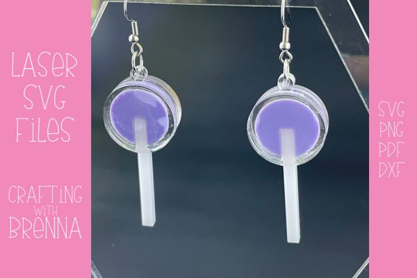 Lollipop Earring Laser SVG Files SVG Crafting With Brenna 