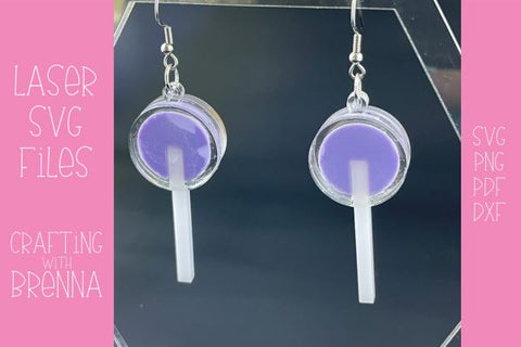 Lollipop Earring Laser SVG Files SVG Crafting With Brenna 