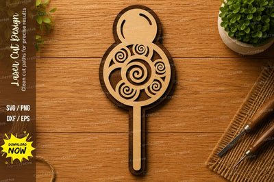 Lollipop SVG | Candy Laser Cut File | Glowforge CNC DXF PNG EPS SVG Regulrcrative 
