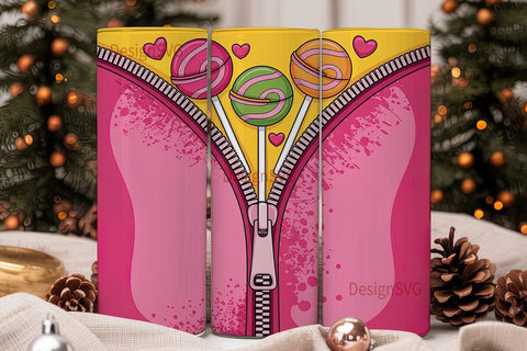 Lollipop Zipper Reveal 20oz Tumbler Wrap Sublimation DesignSVG 