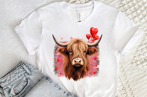 Long Hair cow PNG Design Sublimation Regulrcrative 