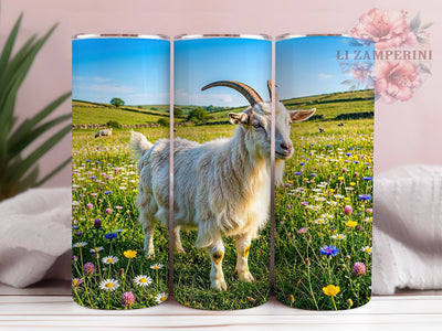Long-Haired Goat Wildlife 20oz Tumbler Wrap, Charming Goat, Standing Peacefully, Wildlife Design, Goat Art, Nature Inspired, Sublimation PNG Sublimation Li Zamperini 