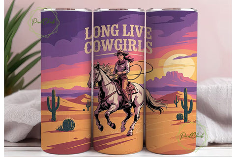 Long Live Cowgirls 20oz Tumbler Sublimation PixelChick 