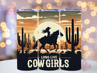 Long Live Cowgirls 20oz Tumbler Wrap Sublimation Design, Straight Tapered Tumbler Wrap, Western Rustic Cowgirl Tumbler Png, Instant Digital Download Sublimation SvggirlplusArt 