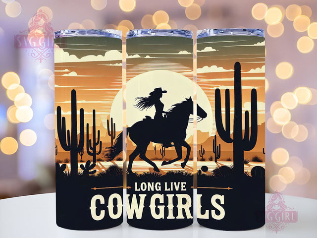 Long Live Cowgirls 20oz Tumbler Wrap Sublimation Design, Straight Tapered Tumbler Wrap, Western Rustic Cowgirl Tumbler Png, Instant Digital Download Sublimation SvggirlplusArt 