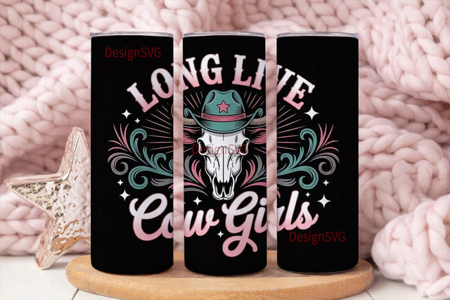 Long Live Cowgirls 20oz Tumbler Wrap Sublimation DesignSVG 