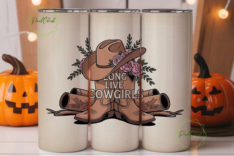 Long Live Cowgirls 20oz Tumbler Wrap Sublimation PixelChick 