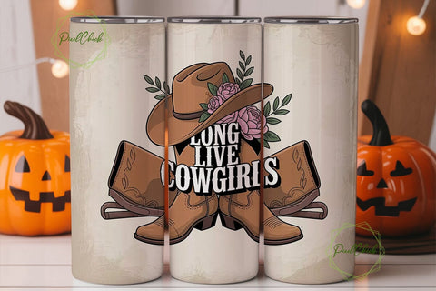 Long Live Cowgirls 20oz Tumbler Wrap Sublimation PixelChick 