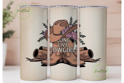 Long Live Cowgirls 20oz Tumbler Wrap Sublimation PixelChick 
