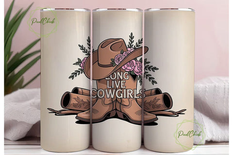 Long Live Cowgirls 20oz Tumbler Wrap Sublimation PixelChick 