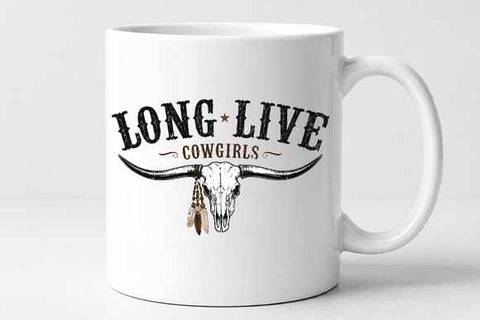 Long Live Cowgirls PNG | Western Longhorn Skull PNG SVG BillahCrafts 