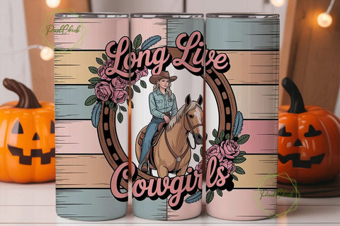 Long Live Cowgirls Tumbler Wrap Sublimation PixelChick 