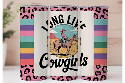Long Live Cowgirls Tumbler Wrap Sublimation PixelChick 