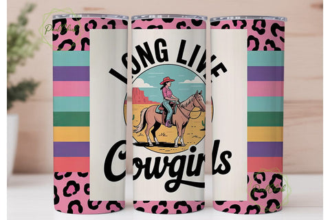 Long Live Cowgirls Tumbler Wrap Sublimation PixelChick 